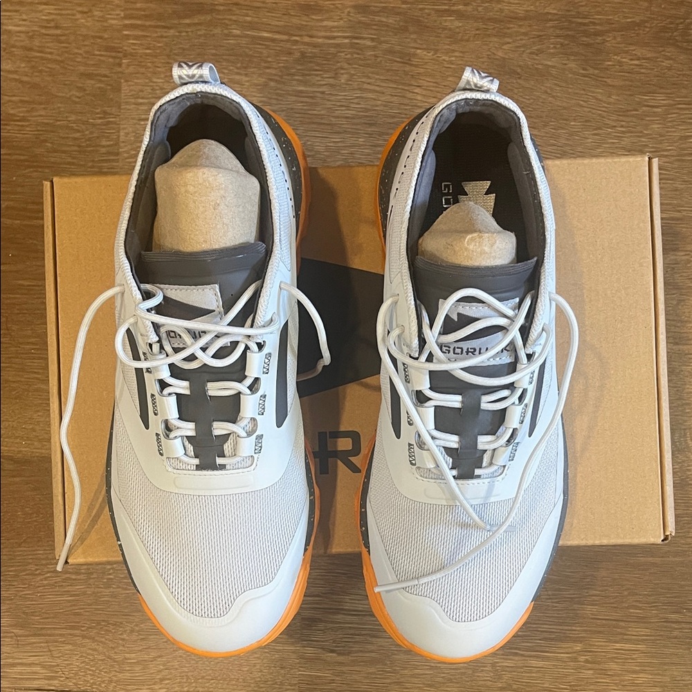 Go Ruck Mackall Grey and Orange Athletic Shoes. Women’s 8.5. Men’s 6.5.